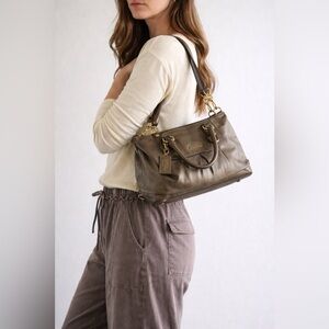 Coach ASHLEY Leather Satchel
Metallic Bronze / Gunmetal